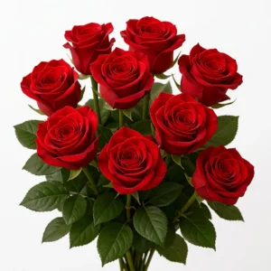 Bouquet of 9 red roses delivery in Italy